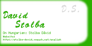 david stolba business card